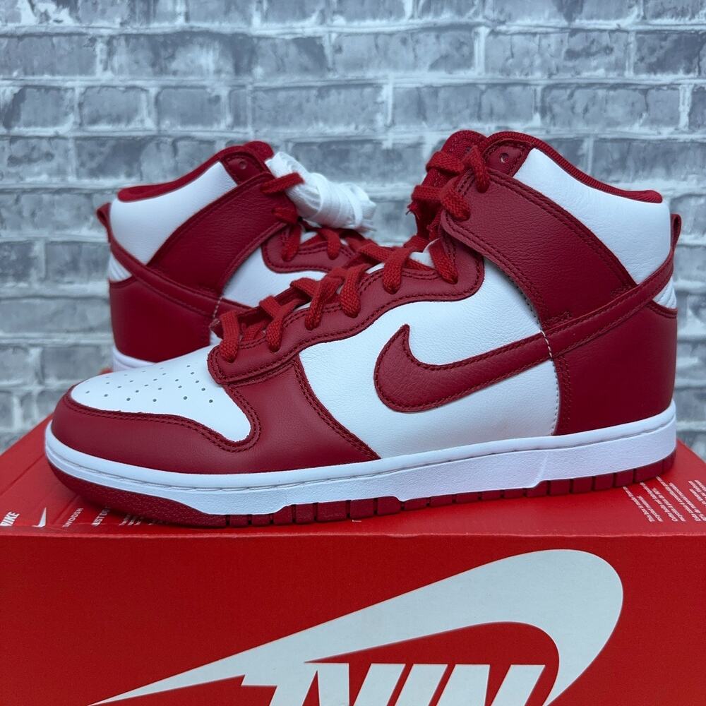 Nike Dunk High Retro SE St John's White Red Sneakers HF3143-101 Mens Size 10.5